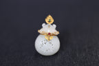 GALET 028 · Suet White — nephrite jade pendant, close view