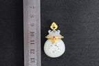 GALET 028 · Suet White — nephrite jade pendant, size reference
