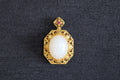GALET 029 · Suet White — nephrite jade pendant, front