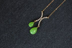 GALET 031 · Willow Green — nephrite jade necklace, front