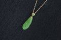 GALET 033 · Willow Green — nephrite jade pendant, front