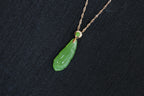 GALET 033 · Willow Green — nephrite jade pendant, front