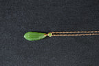 GALET 033 · Willow Green — nephrite jade pendant, detail