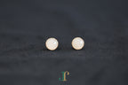 GALET 034 · Suet White — nephrite jade earrings, front