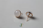 GALET 034 · Suet White — nephrite jade earrings, side view