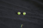GALET 035 · Willow Green — nephrite jade earrings, detail