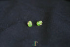 GALET 036 · Willow Green — nephrite jade earrings, detail