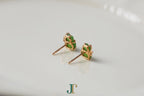 GALET 036 · Willow Green — nephrite jade earrings, back view