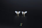 GALET 037 · Suet White — nephrite jade earrings, back view