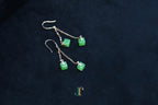 GALET 038 · Willow Green — nephrite jade earrings, laid flat