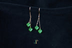 GALET 038 · Willow Green — nephrite jade earrings, hanging view