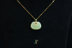 GALET 039 · Golden Green — nephrite jade necklace, detail
