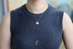 GALET 039 · Golden Green — nephrite jade necklace, worn
