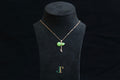 GALET 041 · Willow Green — nephrite jade necklace, on a display bust