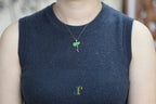 GALET 041 · Willow Green — nephrite jade necklace, worn