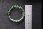 PILLAR Pill 7×6 · Willow Green — nephrite jade cylinder bracelet, size reference