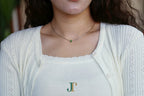 PASTILLE Pure 6×3 · Willow Green — nephrite jade pastille necklace, worn, second view