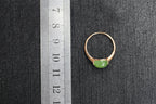 PILLAR Bean 7×7.9 · Willow Green — nephrite jade ring, size reference