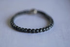 PILLAR Pill 6×5 · Ink Wash — nephrite jade cylinder bracelet, detail