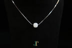 PILLAR Pure 10×9 · Suet White — nephrite jade cylinder necklace, detail