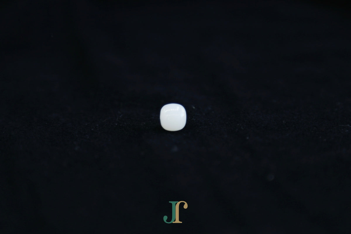 PILLAR Pure 10×9 · Suet White — nephrite jade cylinder necklace, close view