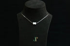PILLAR Pure 6×12 · Suet White — nephrite jade cylinder necklace, on a display bust