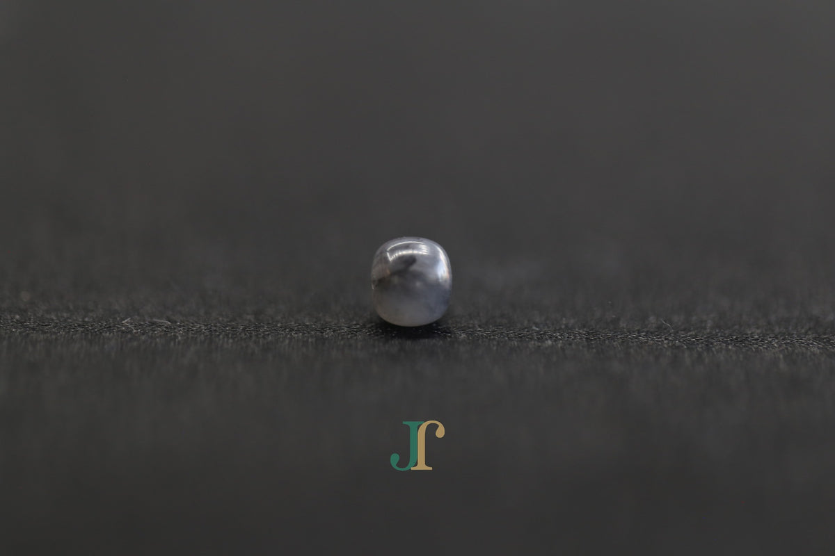 PILLAR Pure 7×6 · Ink Wash — nephrite jade cylinder necklace, close view