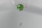 PILLAR Pure 7×6 · Spinach Green — nephrite jade cylinder necklace, hanging