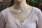 PILLAR Pure 7×6 · Spinach Green — nephrite jade cylinder necklace, worn