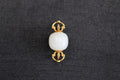 PILLAR Roller 13×14 · Suet White — nephrite jade pendant, front