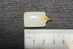 TABULA 001 · Suet White — nephrite jade pendant, size reference