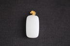 TABULA 002 · Suet White — nephrite jade pendant, front