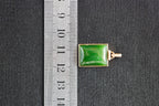 TABULA 003 · Spinach Green — nephrite jade pendant, size reference