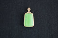 TABULA 004 · Willow Green — nephrite jade pendant, front