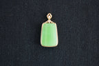 TABULA 004 · Willow Green — nephrite jade pendant, front