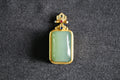 TABULA 005 · Willow Green — nephrite jade pendant, front
