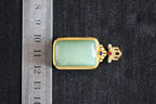 TABULA 005 · Willow Green — nephrite jade pendant, size reference