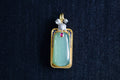 TABULA 006 · Willow Green — nephrite jade pendant, front