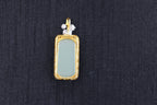 TABULA 006 · Willow Green — nephrite jade pendant, close view