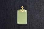 TABULA 008 · Golden Green — nephrite jade pendant, detail