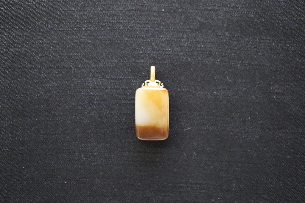 TABULA 012 · Multi-Colour — nephrite jade pendant, front