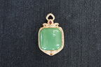 TABULA 014 · Willow Green — nephrite jade pendant, front