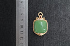 TABULA 014 · Willow Green — nephrite jade pendant, size reference