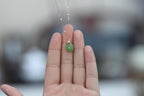 TABULA 015 · Willow Green — nephrite jade necklace, in the hand