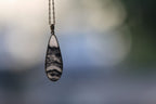 TABULA 016 · Ink Wash — nephrite jade pendant, hanging view