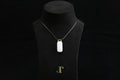 TABULA 019 · Suet White — nephrite jade pendant, on a display bust