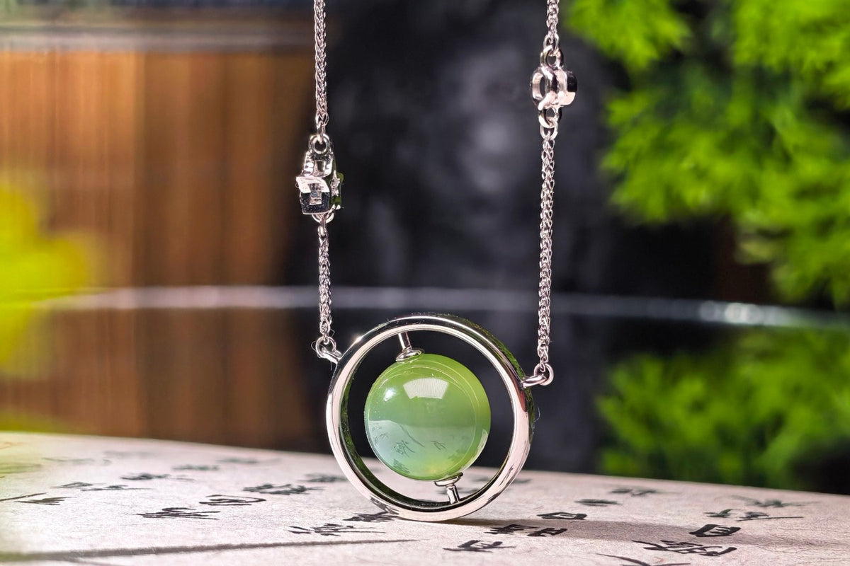 URANIA Planet · Cat's Eye — nephrite jade necklace, alternate view
