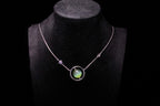 URANIA Planet · Cat's Eye — nephrite jade necklace, on a display bust